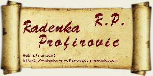 Radenka Profirović vizit kartica